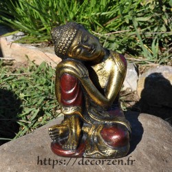 Statuette De Bouddha Zen Couleurs Rouge Et Or Statuette De Bouddha Zen Couleurs Rouge Et Or
