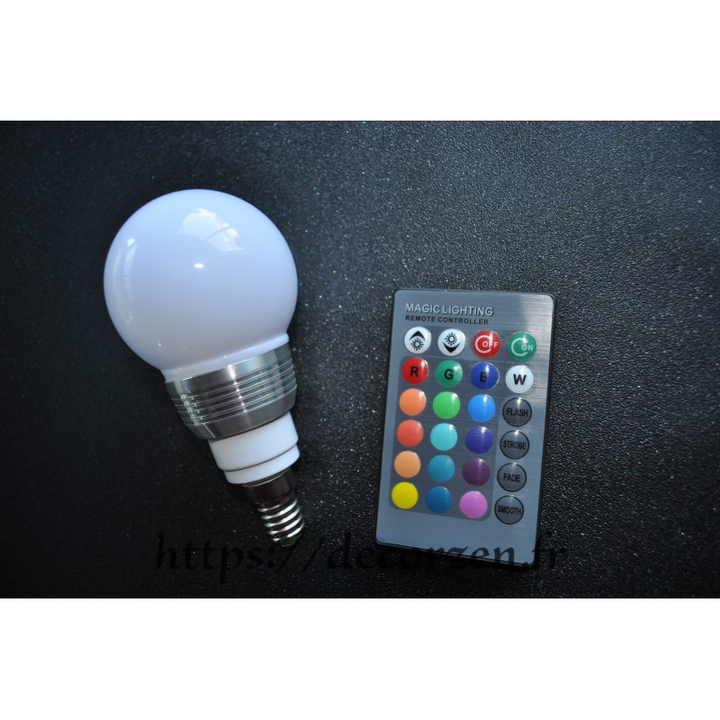 Ampoule LED 16 couleurs télécommandée