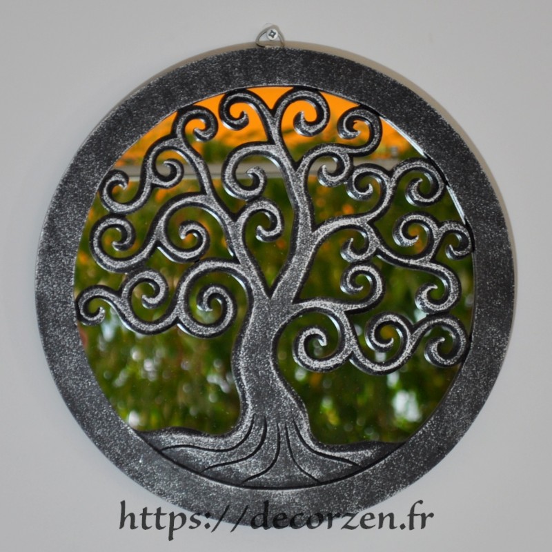 Miroir arbre de vie en carton recyclé dur comme du bois Miroir arbre de vie en carton recyclé dur comme du bois