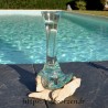 Grand Soliflore  en verre recyclé  fondu puis soufflé en fusion sur du bois et le verre se sort pour le laver