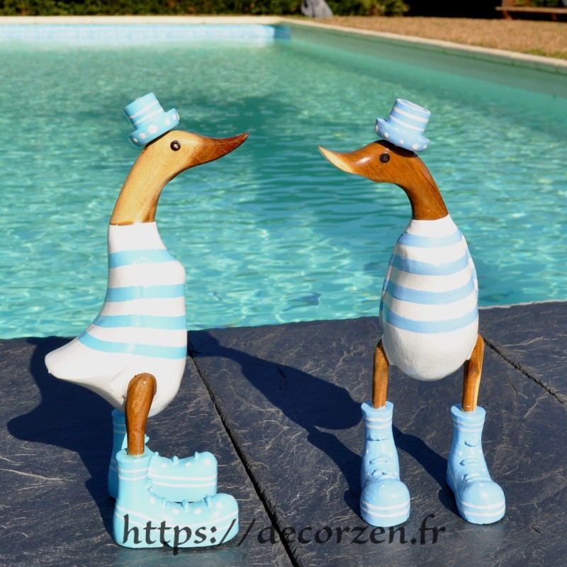 Crazy canard en bois de teck et bambou