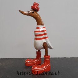 Sculpture canard bois en marinière