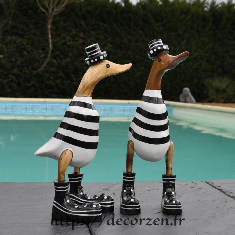 Crazy canard en bois de teck et bambou