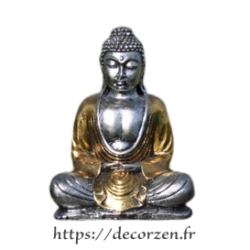 Statuette de Buddha, du Bouda, de Bouddha en résine peinte à la main