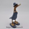 Grand canard humoristique en maillot style 1920 en bois sculpté CB211.006