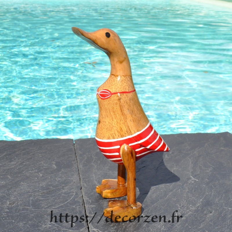 Sculpture canard bois bikini