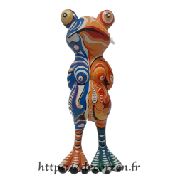 Statuette de grenouille recouverte de graffitis