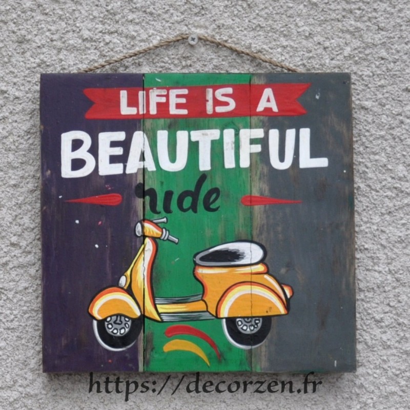 Tableau phrases peint à la main sur du bois recyclé, humour et bonne humeur