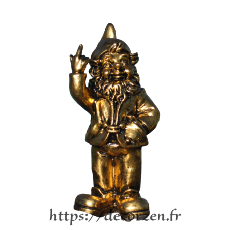 Gnome de jardin, Nain sorcier 3d Nains, Polyresin Sculpture extérieure Doigt  d'honneur Gnome Statue