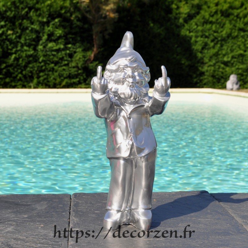 Nain de jardin insolent 2 doigts d'honneur