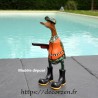 Canard humoristique chasseur  en bois