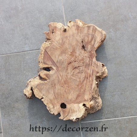 Plateau, tranche ou rondin de bois de Teck
