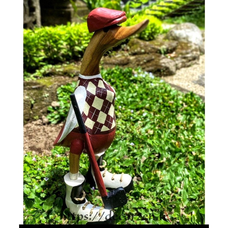 Canard En Bois Décoratif En Marinière Bleu Ciel - Fait Main, Design Rigolo Et Tendance