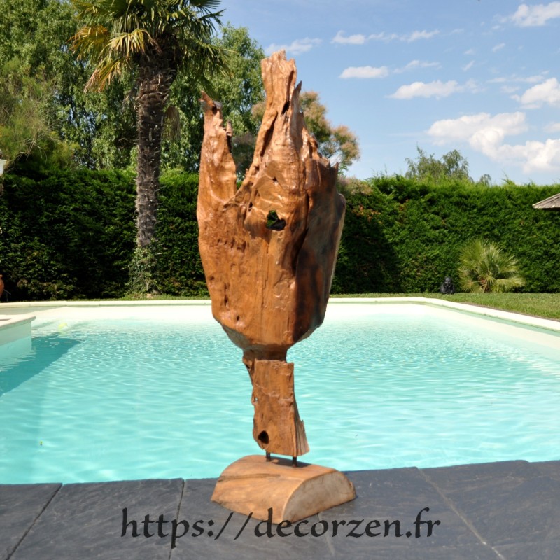 Sculpture marine naturelle en Teck