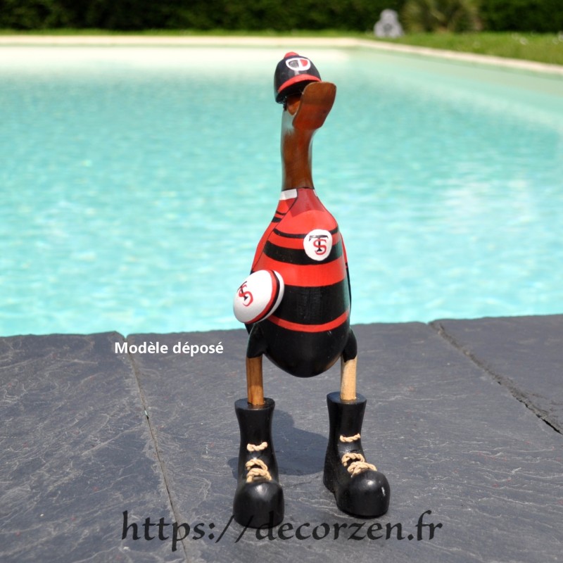 Un  canard XL rigolo en rugbymen du Stade Toulousain