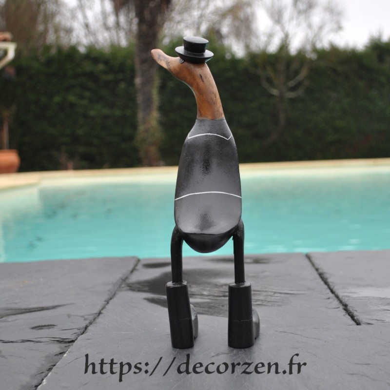 Canard marié en bois de teck et bambou