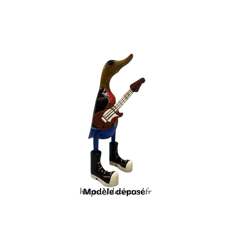 Canard en bois musicien