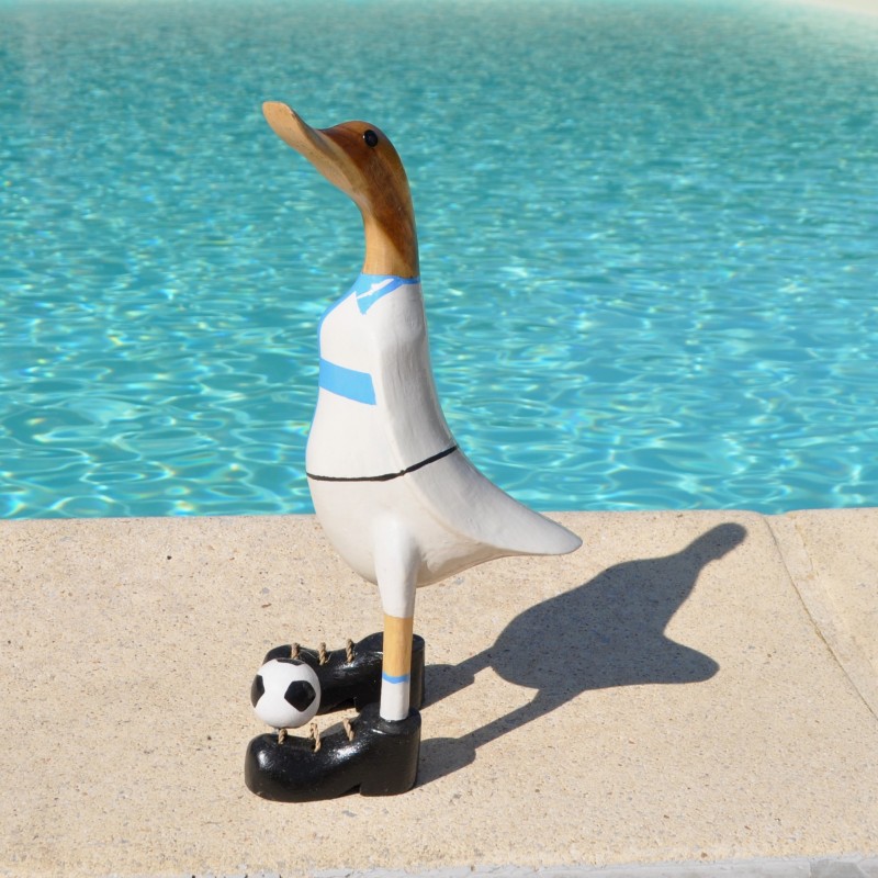 Canard en bois en joueur de  foot à l'OM