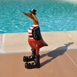 Canard flibustier rigolo en bois