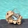 Diffuseur de parfum en verre recyclé soufflé en fusion sur du bois