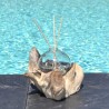 Diffuseur de parfum en verre recyclé soufflé en fusion sur du bois flotté
