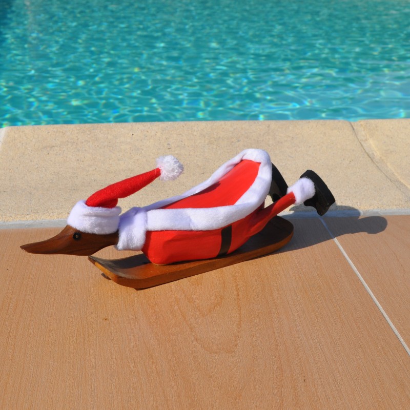 Canard  Père Noël surfeur