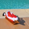 Canard en bois Père Noël surfeur