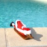 Canard en bois Père Noël en surf