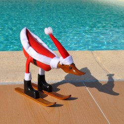 Canard en bois Père Noël en schuss