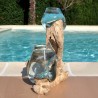 Deux aquariums en verre recyclé soufflé en fusion directement sur du bois flotté, les verres sont amovibles