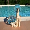 Deux aquariums en verre recyclé soufflé en fusion directement sur du bois flotté, pour le lavage, les verres sont amovibles.