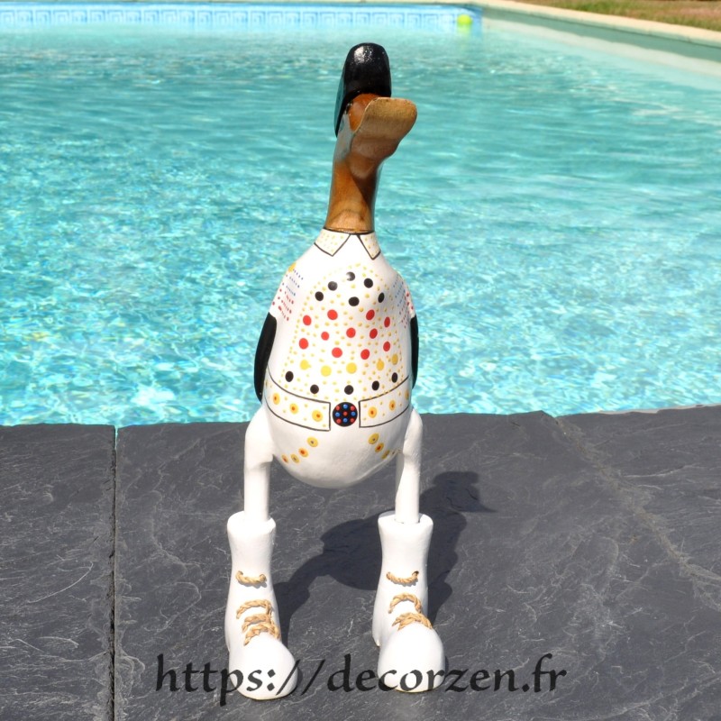 Crazy canard en bois de teck et bambou