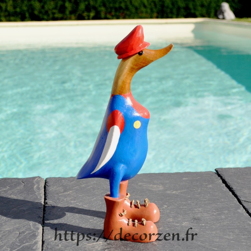 Crazy canard en bois de teck et racine de bambou