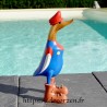 Crazy canard en bois de teck et racine de bambou