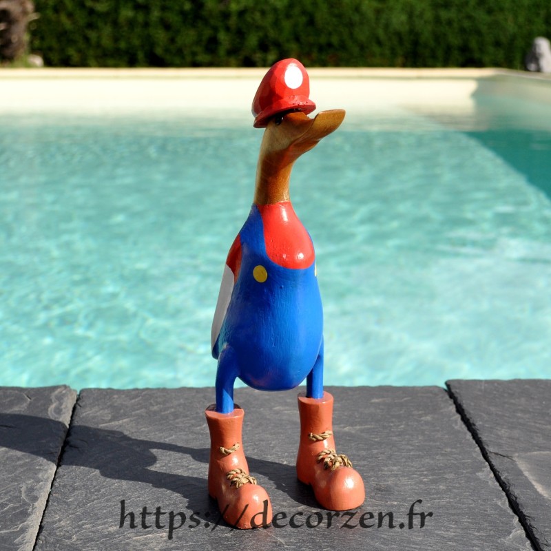 Crazy canard en bois de teck et bambou