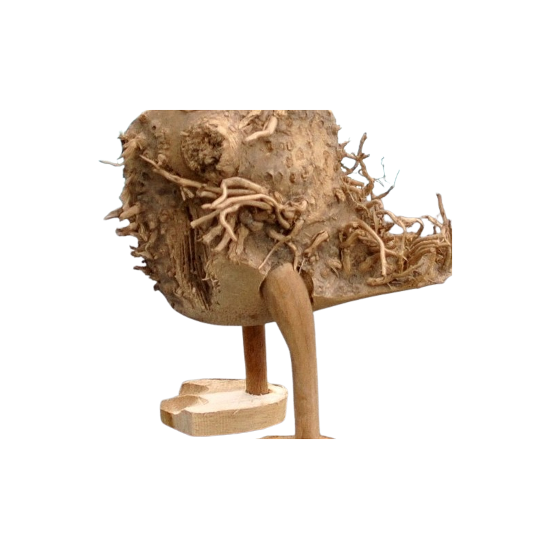 Grand canard rigolo en Mario, fait main en teck et bambou