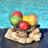 Terrarium, saladier ou ramequin en verre recyclé soufflé et moulé en fusion sur du bois flotté.