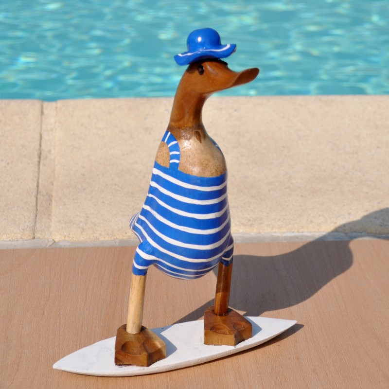 Crazy canard en bois de teck et bambou