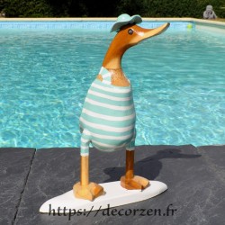 Crazy canard en bois de teck et bambou
