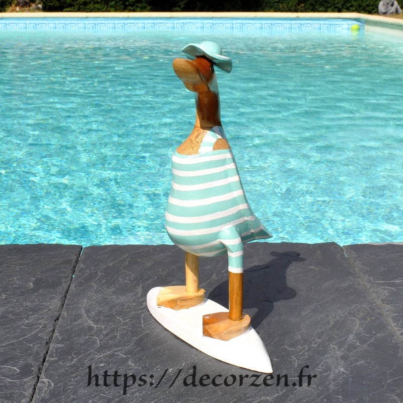 Crazy canard en bois de teck et racine de bambou