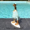 Crazy canard en bois de teck et racine de bambou