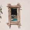 Avec sa cordelette de chanvre, ce miroir rectangulaire en bois flotté est encore plus beau.