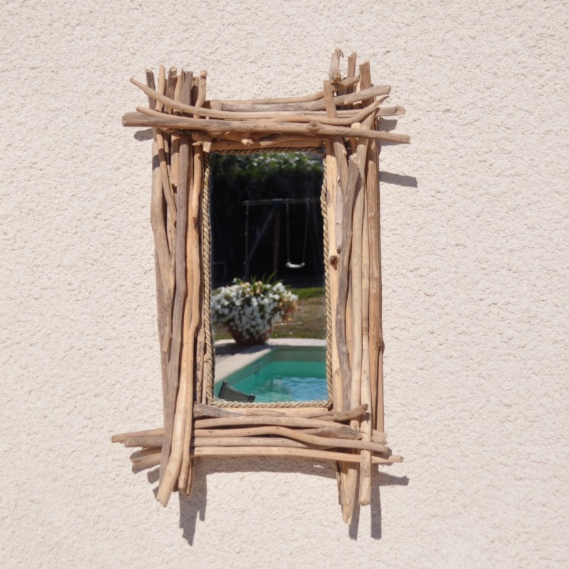 Miroir en bois flotté
