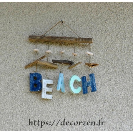 Beach, décoration murale en bois flotté