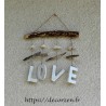 Love, décoration murale en bois flotté