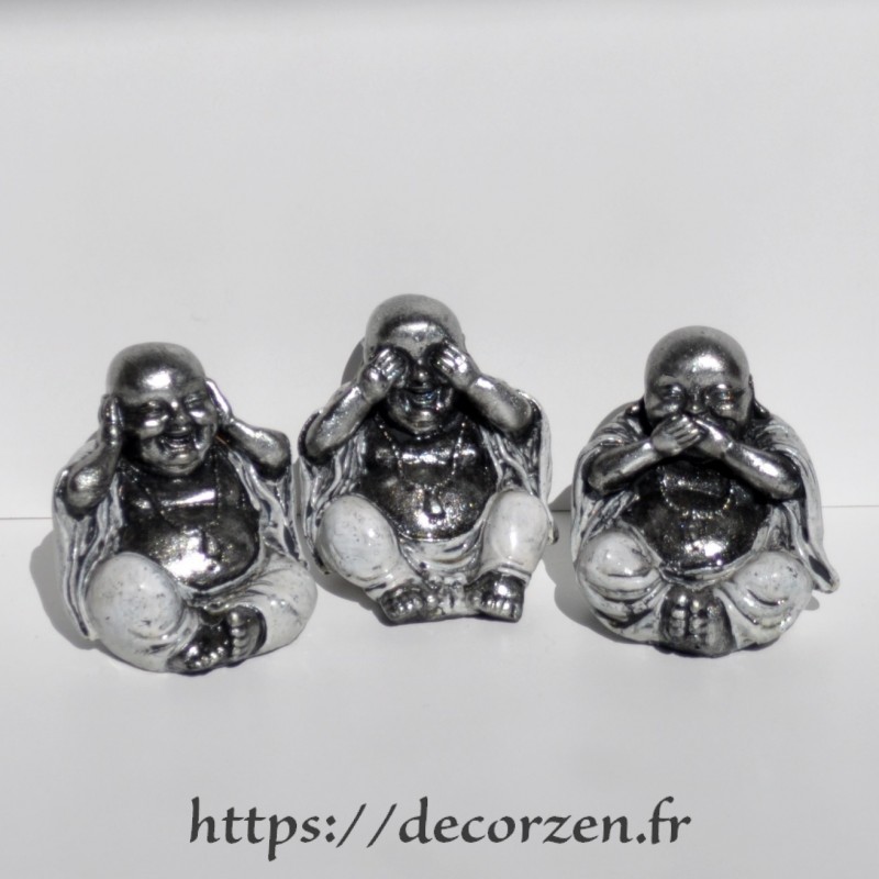 Set de 3 Bouddha de la sagesse, les singes de la sagesse revisités. Set de 3 Bouddha de la sagesse, les singes de la sagesse revisités.