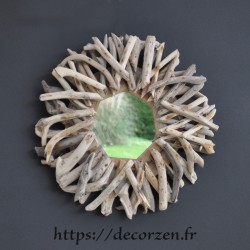 Miroir en bois flotté recyclé