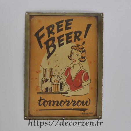 Cadre métal vintage Free Beer
