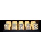 Photophores et Diffuseurs de parfum en biscuit de porcelaine blanche
