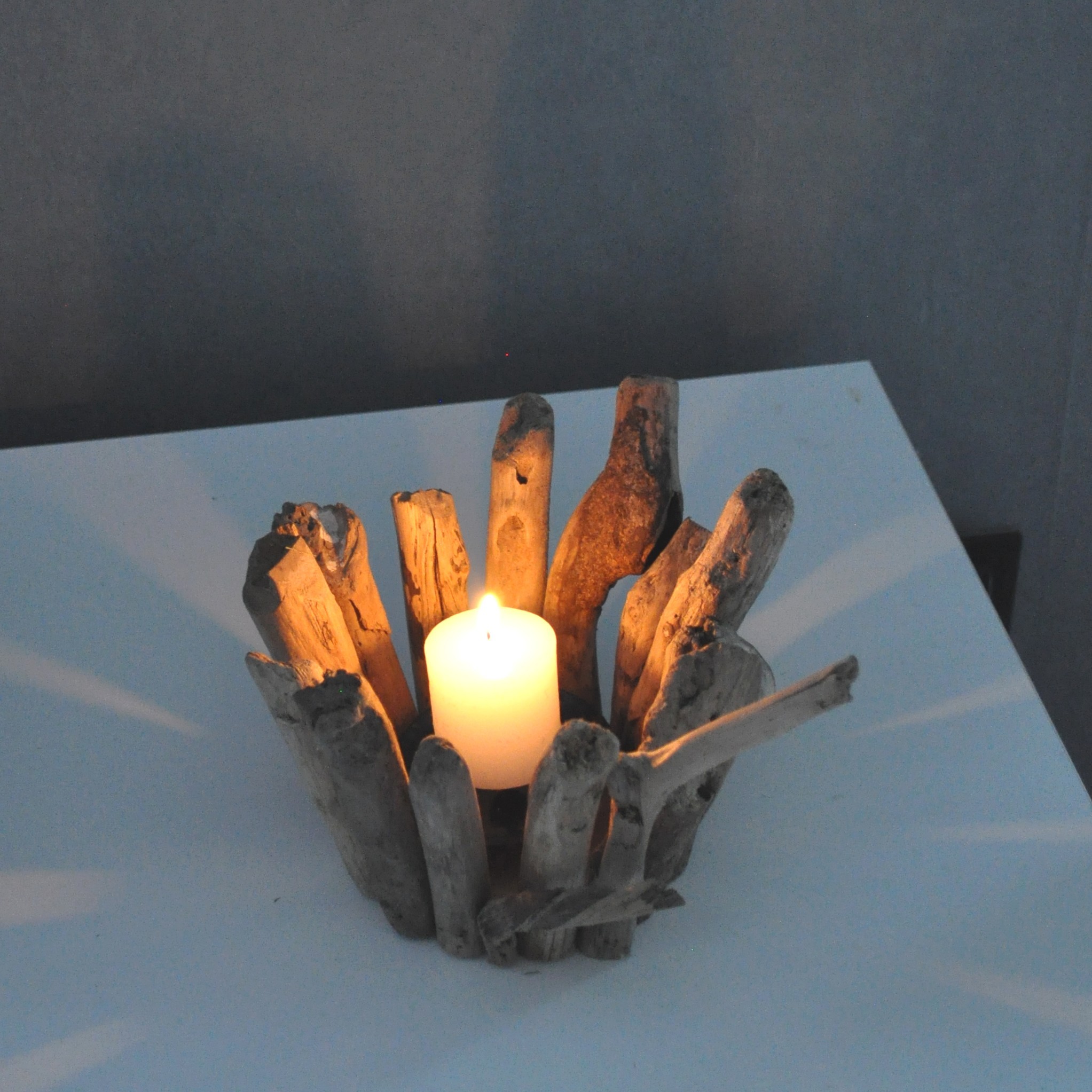 Bougeoir En Bois Motif Lune Mystique - Décoration ésotérique, Rituel, Ambiance - Marque Something Different Wholesale